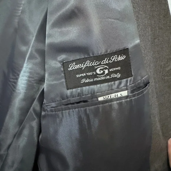 Nino Fenzi Men's Blazer 44S Gray Lanificio di Schio Merino Wool Sport Coat Italy